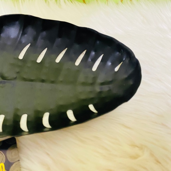 Monstera Black Metal Decorative Tray Catchall - Picture 8 of 15